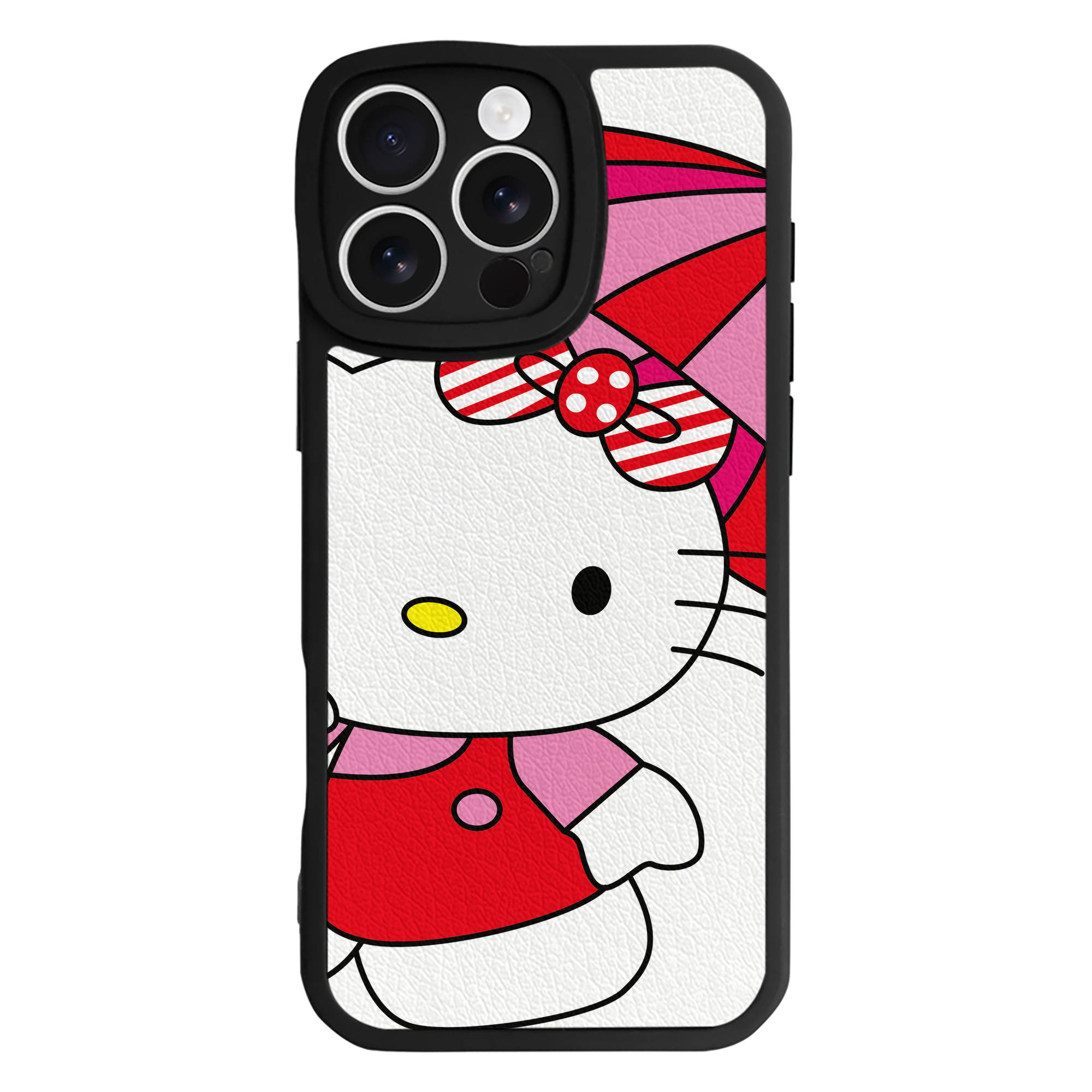 （画像用） Hello Kitty ハローキティ 【iPhone 16シリーズ対応】シリコンスマホケース（レザー調） 材質：シリコン